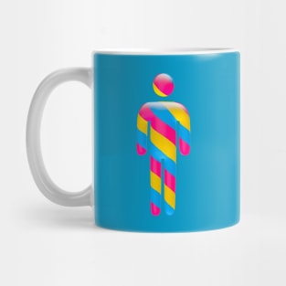 Male icon in Pansexual flag colors for LGBTQ+ diversity Mug